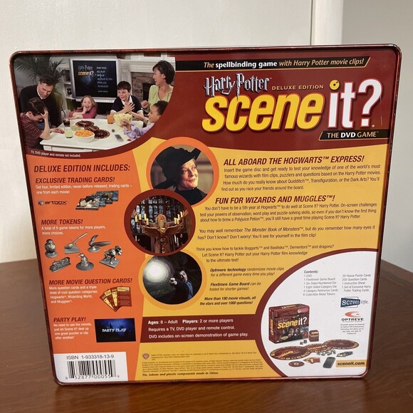 Harry Potter Scene It? Deluxe Edition DVD Board Game Metal Box Nearly Complete - Picture 2 of 3